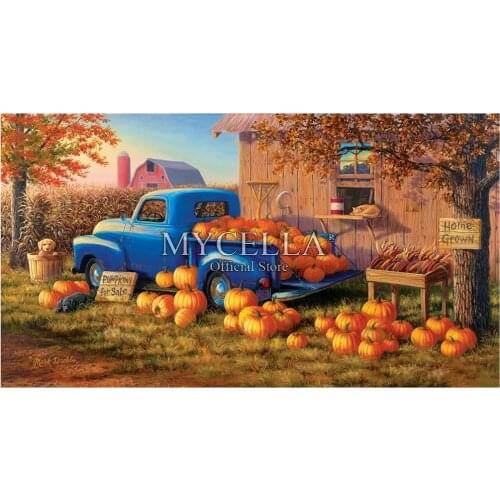5D,DIY,Diamond Painting,Pumpkins,Car,Truck,Diamond Embroidery,Needlework,Rhinestones,Mosaic,Cross Stitch,Crafts,Christmas,Gift