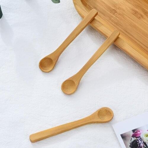 6Pcs/Set Wooden Long Handle Mini Children Home Tableware Honey Medicine Spoon Milk Honey Soup Spoon Kitchen Accessories
