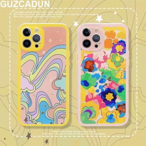 Color Painting Pattern Cases for Iphone 11 Pro Max Xr 7 8 Plus 12 Pro Max Xs Max X SE 2020 Soft TPU Fitted Cases Back Cover Capa