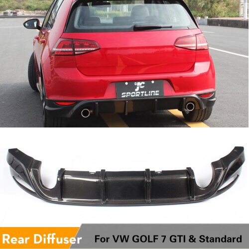 Carbon Fiber / FRP Car Rear Bumper Lip Spoiler Diffuser for Volkswagen VW GOLF VII 7 MK7 Standard and GTI 2014 - 2017
