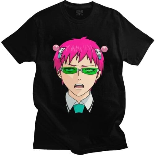 The Disastrous Life Of Saiki K T Shirt for Men Pre-shrunk Cotton T-shirt O-neck Short Sleeve Anime Manga Kusuo Tee Tops Clothing
