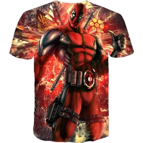 American anime Deadpool T-Shirts 3D printing T-shirt large size men and women fitness clothing mens shirt fun casual Tees&Tops