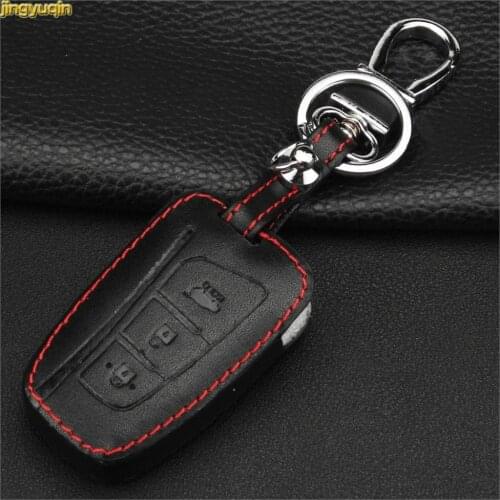 Jingyuqin 3 Buttons Remote Auto Leather Key Case Case for Hyundai Santa Fe 2013 Grand Santa Fe 2015 Accessories Styling