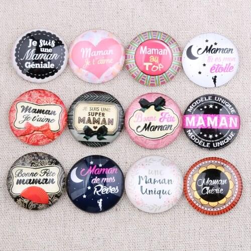 Onwear mamam photo round glass cabochon 30mm 25mm 20mm mixed handmade jewelry findings for pendants keychain making