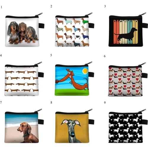 Cute Dachshund Dog Coin Purses Girls Cute Pet Animal Wallet Ladies Clutch Change Purse Female Mini Money Bag Zipper Coin Bags