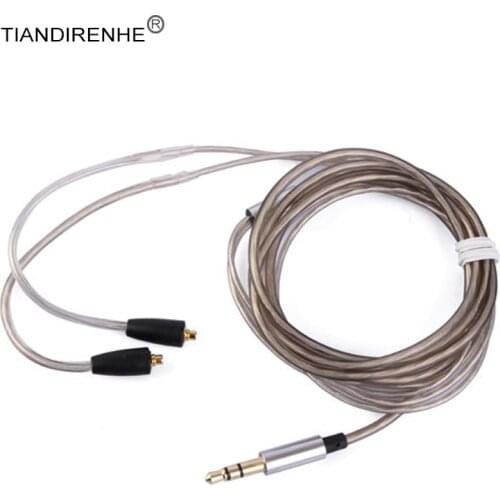MMCX for Shure SE215 SE535 SE846 SE315 SE425 UE900 Earmax Silver Plated Earphone Cable Cables Replace Wire for iPhone 7 Samsung