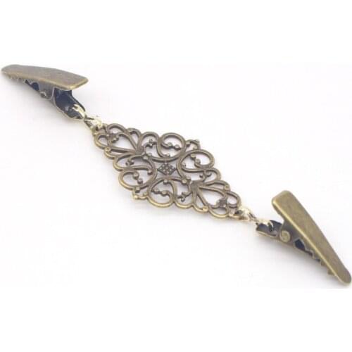 Fashion Gold Silver Color Duck Clips Flexible Beaded Pearl Pin Brooch Shawl Shirt Sweater Cardigan Collar Clip Buckles Clothing