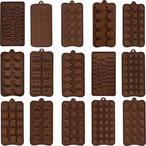 Cartoon Chocolate Silicone Mold Love Pudding Jelly Ice Cube Cheese Letter Candy Ice Tray Baking Abrasive Tool