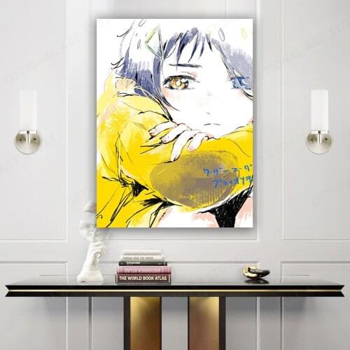 Wall paintings print wonder egg priority japanese anime girl figure poster home lving bedroom decoration wall art photo frames
