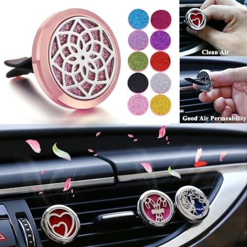 New Rose Gold Color Aromatherapy Jewelry Perfume Essential Oil Diffuser Car Air Freshener Clip Aroma Diffuser Lockets Pendants
