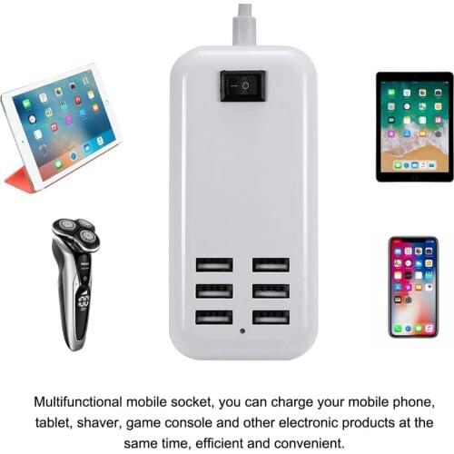 New 6-Ports Usb Charger Multi-functional Safety USB Charging Station For Mobile Phone Tablet Shaver Camera Fast Charging Socket