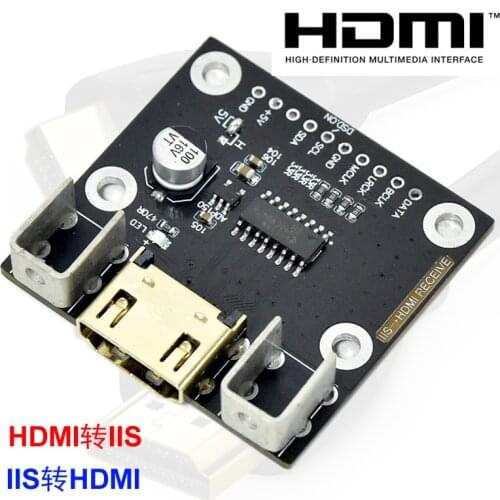 HDMI-compatible to I2S receiver board I2S to HDMI-compatible transmitter board Differential I2S signal conversion DAC decoder