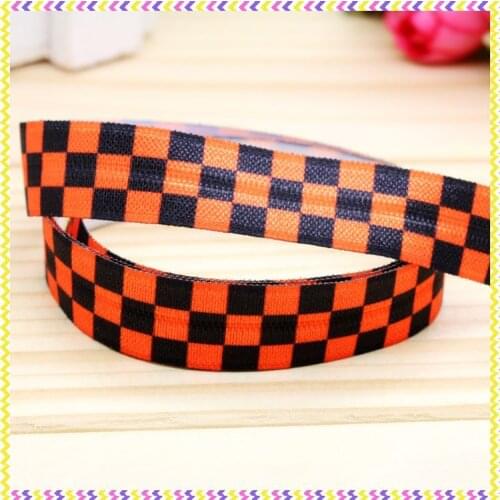 5/8 inch Free shipping Elastic FOE plaid printed headband headwear diy hair band wholesale OEM H3957