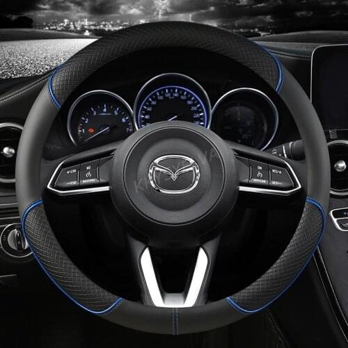 PU Leather Car Steering Wheel Cover for CX-3 CX-4 CX-5 CX-7 CX-9 Mazda 3 Axela 6 Gh Gj Demio Anti-Slip Funda Volante