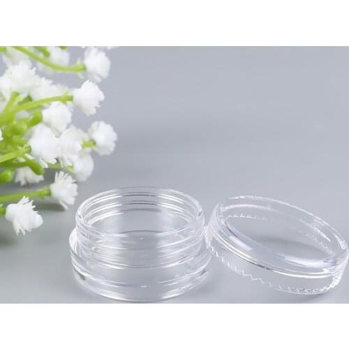 50Pcs 2.5ml Transparent Mini Storage Box Small Round Container Jars Make Up Organizer Boxes for Nail Decoration Jewelry Storage