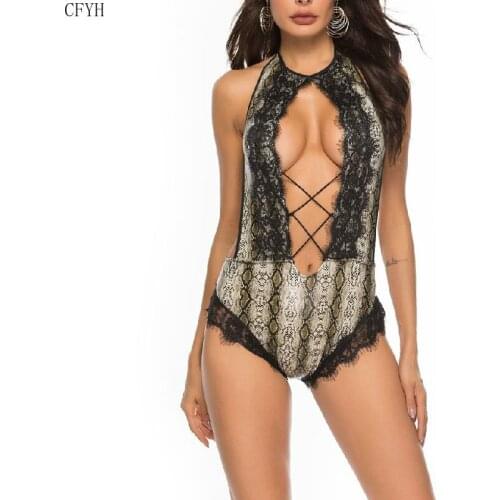 Sexy Lingerie Plus Size Nightdress Alluring Snake Lace Babydoll Underwear Bodysuit Sleepwear Sexy Clothes for Women