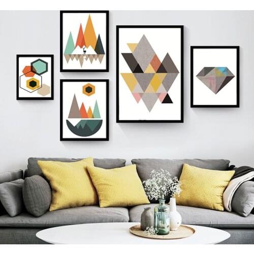 Modern Abstract Geometry Living Room Home Decor Print Poster Nordic Canvas Painting Art Print Bedroom Wall Minimalist Pictur