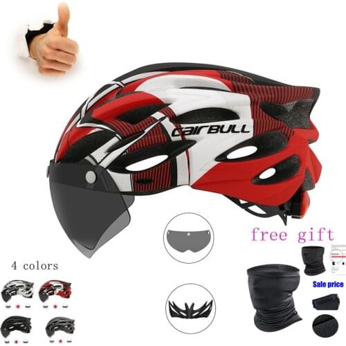Cairbull Ultralight Cycling Helmet With Removable Visor Goggles Bike Taillight Intergrally-molded Mountain Road MTB Helmets 230g