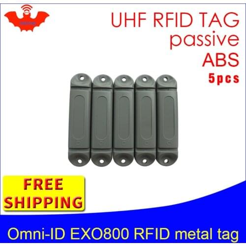 UHF RFID metal tag omni-ID EXO800 915mhz 868mhz Impinj Monza4QT EPC 5pcs free shipping durable ABS smart card passive RFID tags