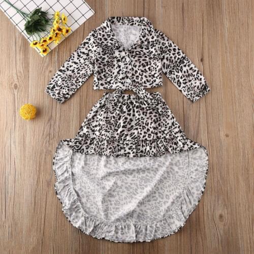 UK Toddler Baby Girl Clothes Leopard Baby Girl Dress Princess Party Wedding Dresses Clothes 1-6T