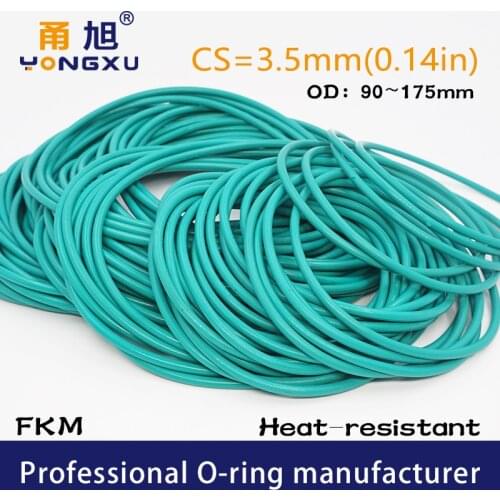 Green FKM Rubber fluororubber O-rings Seals C3.5mm OD90/92/95/97/100/105/110/120/130/175*3.5mm Gasket Ring Sealing Washer