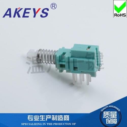 10pcs PS-80BL-22 Button connector switch 6-leg long foot self-locking/no lock with hole blue