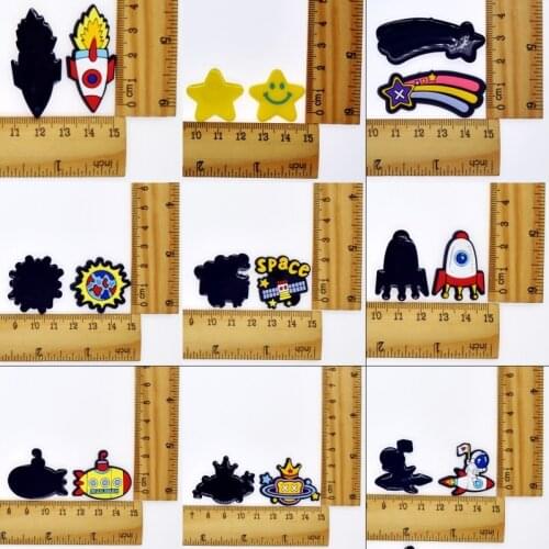 10 PCS Astronaut Cosmonaut Space Rockets Smile Stars DIY Flatback Soft Accessories Handmade Bags/Backpack/Pencil