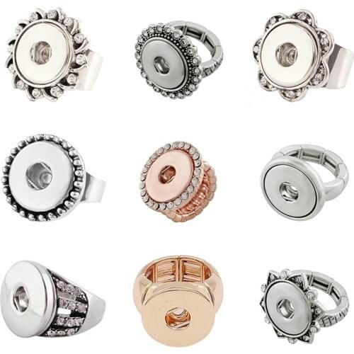 18mm 20mm Snap Button Ring DIY Jewelry 5pcs/lot KD3050