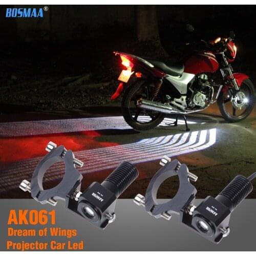 BOSMAA 2PCS LED motorcycle Welcome Light angel wings Laser Bulb Auto Decorative Light For Universal/Ducati/Triumph/Yamaha /Honda