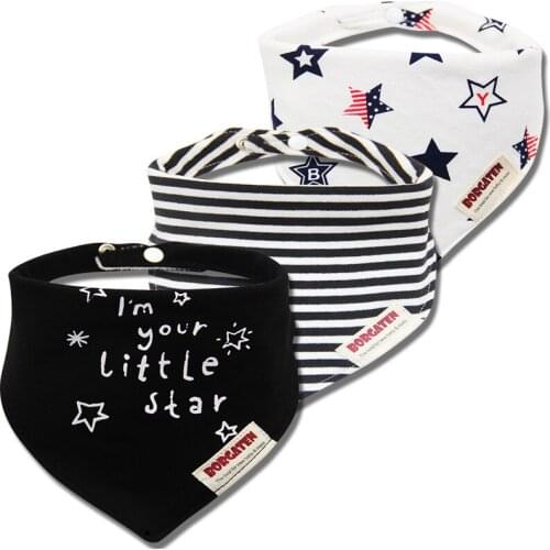 3pcs Organic Cotton Baby Scarf Muslin Burp Cloth Bandana Bibs Newborn Baby Boy Infant Girl Toddler Winter Scarf Waterproof Bib