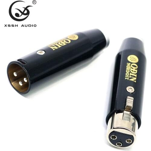 4pcs XLR XSSH Audio YIVO male femle XLR Jack balance connector ODIN Black shell copper plated Silver 3 pins 3 pole XLR plug