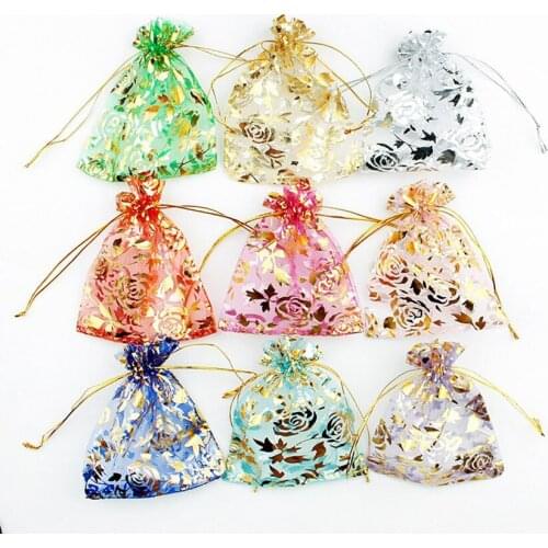 50pcs Organza Gift Bags Jewellery Christmas Packing Wedding Party Favour Organza Bags Wedding Party Gift Bag Birthday Christmas