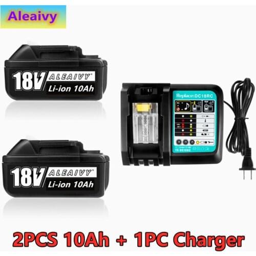 100% New BL1860 Rechargeable Battery 18 V 10000mAh Lithium ion for Makita 18v Battery BL1840 BL1850 BL1830 BL1860B LXT + Charger