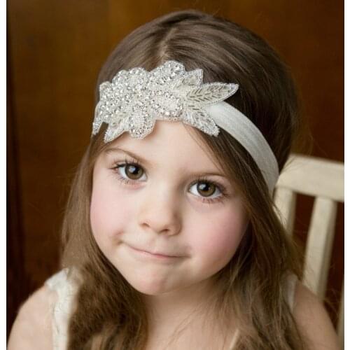 Baby Girl Accessories Kids Leaves Rhinestone Infant Headbands Fashion Head Bands for Baby Girls