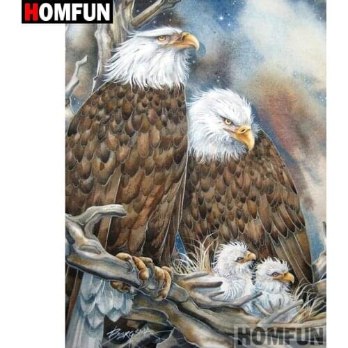 HOMFUN 5D DIY Diamond Painting Full Square/Round Drill "Animal eagle" Embroidery Cross Stitch gift Home Decor Gift A08870