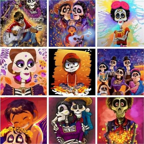 5D Diamond Painting Disney Cartoon CoCo Miguel Hector Cross Stitch Embroidery Art Mosaic Handmade Full Drill Home Decor