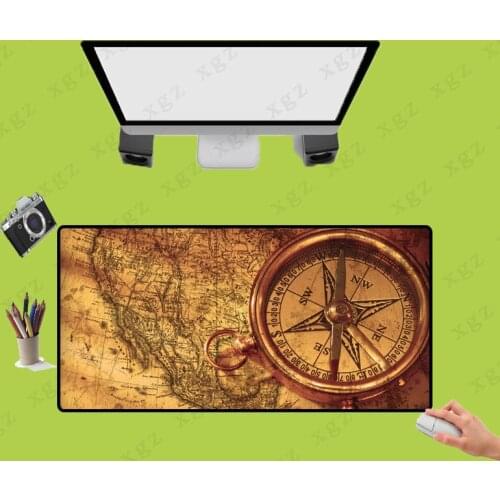 XGZ Yellow World Map Large Locking Edge Mouse Pad Computer Notebook pad Gaming Mats Office Desk Mat for CSGO DOTA LOL