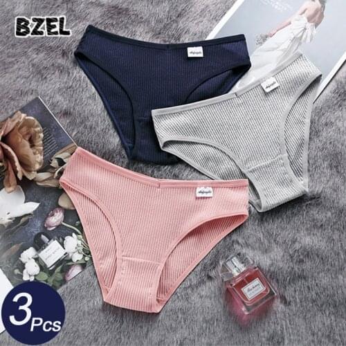BZEL 3Pcs/lot Sexy Women Sport Panties Set Underwear Seamless Cotton Briefs Low Waist Female Fashion Panty Comfort Lady Lingerie