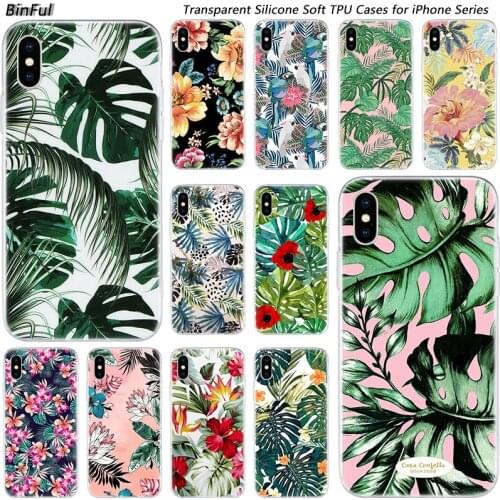 Hot Floral Plantas Leaves Soft Silicone Fashion Case for Apple iPhone 11 Pro XS MAX XR X 7 8 Plus 6 6s Plus 5 5C 5S SE TPU Cover