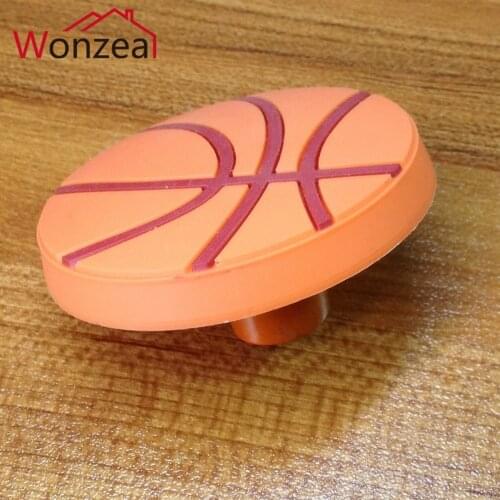 Dia. 48mm Basketball kid soft furniture handle knob pull single hole decorative handle for doors cabinets drawers