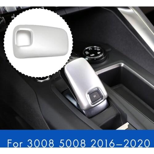 Chrome Central Control Gear Shift Knob Cover Gear Lever Decoration Trim for Peugeot 3008 5008 2016 - 2020