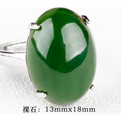 Natural green jade rings Jasper drop ring with 925 sterling silver ring for women rings jadeite jade jewelry 925 ring