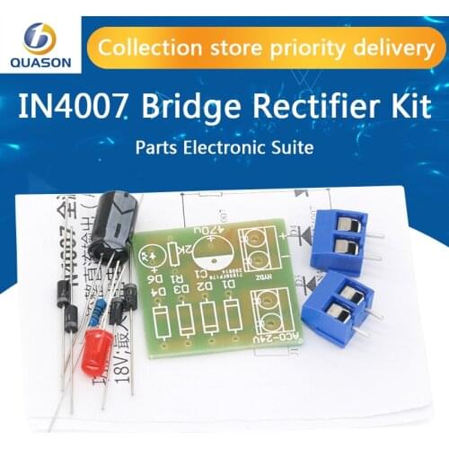 1N4007 Diy Kit IN4007 Bridge Rectifier AC DC Converter Full Wave Rectifier PCB Board KIT Parts Electronic Suite