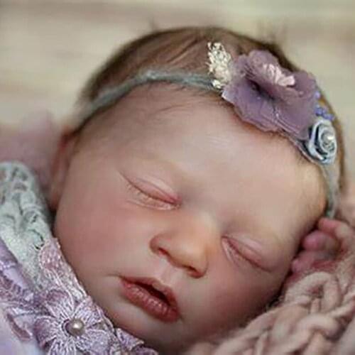 18.5 Inches Reborn Doll Kits Realistic Baby Skya Sleeping Baby Lifelike Unpainted Unfinished Dolls Parts Diy Blank Reborn Dolls