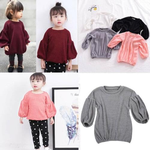 Cute Toddler Kids Girls Long Sleeve Sweater Sweater Tops Pullover Blouse 1-6 Years