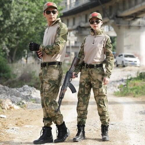 Men Camouflage Military Tactical Shirt Long Sleeve US Army Combat Military Uniform Multicam Airsoft Paintball With Elbow Pads