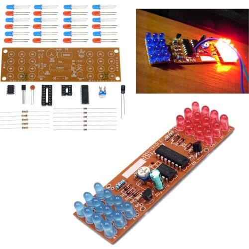 Red Blue Double Color Flashing Lights Kit Strobe NE555+CD4017 Practice Learning DIY Kits Electronic Suite