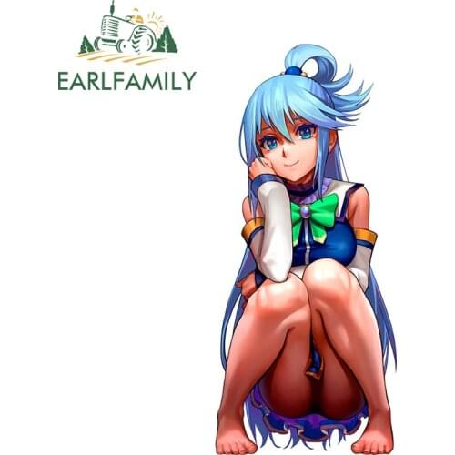 EARLFAMILY 13cm x 6cm for Aqua Ecchi Konosuba Decal Personality Creative VAN Car Stickers Creative Waterproof Fashion Decoration