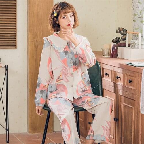 Autumn Winter Pajamas Women Pyjamas Set Girl Large size Homewear Night Suit Pajamas Long Sleeve Sleepwear Sexy Nightgowns