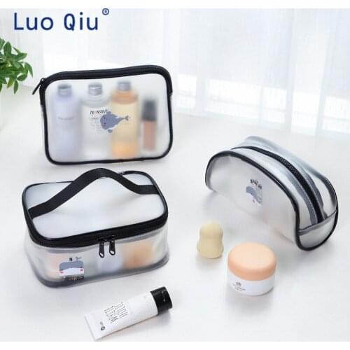 Transparent make-up bag, large-capacity hand-held portable travel, carry-on water-proof red bag, rinse and gargle collection bag